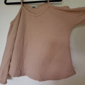 3for$25 off the shoulder waffle top long sleeves